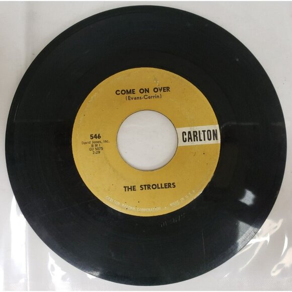 Record 45 RPM Vinyl The Strollers- Come on Over/ There's No One But You (RARE) - Picture 1 of 4